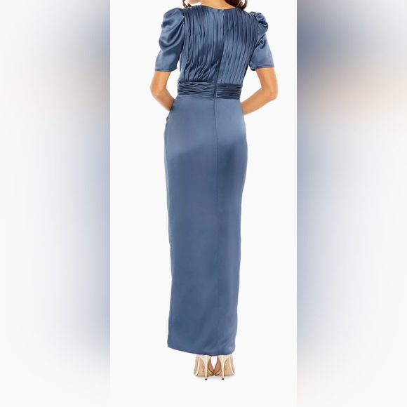 Mac Duggal PUFF SLEEVE PLEATED BODICE DRAPED GOWN size 12 - Picture 2 of 3